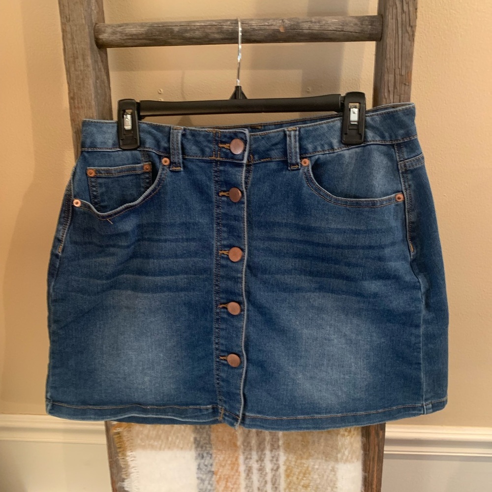 NOBO Y2K Button Up Denim Mini Skirt Size 13